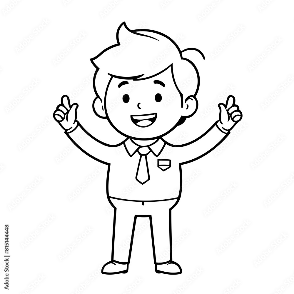Simple vector illustration of Business drawing for toddlers colouring page Simple vector illustration of Business drawing for toddlers colouring page