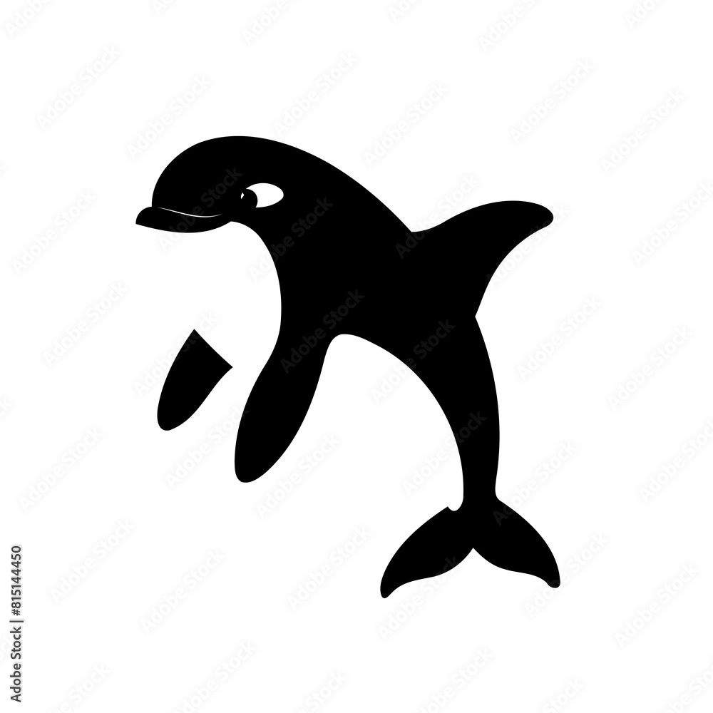 Fototapeta premium Cute vector illustration Orca drawing for toddlers coloring activity