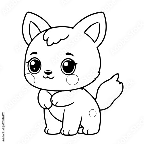 Vector illustration of a cute Animal doodle for toddlers worksheet