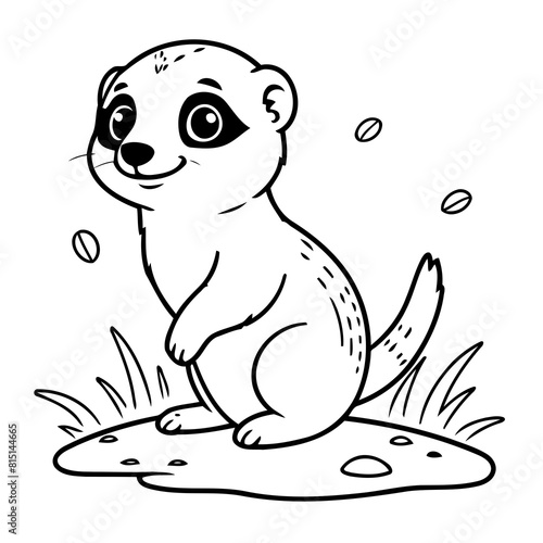 Simple vector illustration of Meerkat drawing for toddlers book