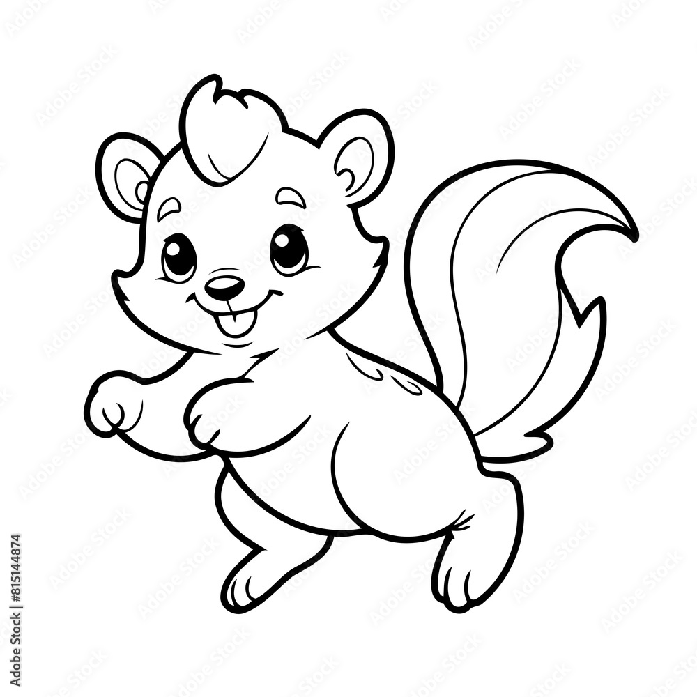 Vector illustration of a cute Skunk drawing colouring activity Vector illustration of a cute Skunk drawing colouring activity