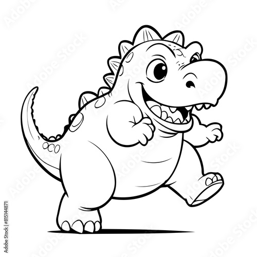 Cute vector illustration Dino for toddlers colouring page