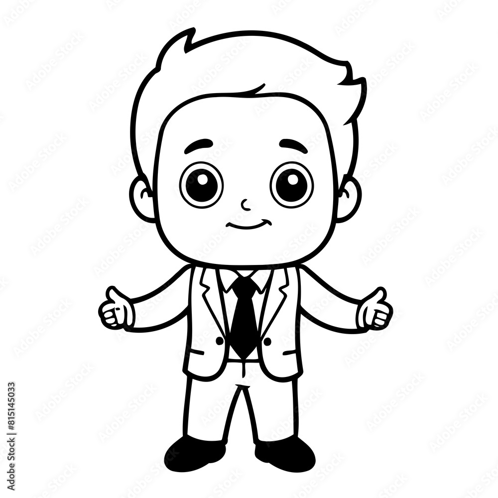 Vector illustration of a cute Businessman drawing for children page Vector illustration of a cute Businessman drawing for children page
