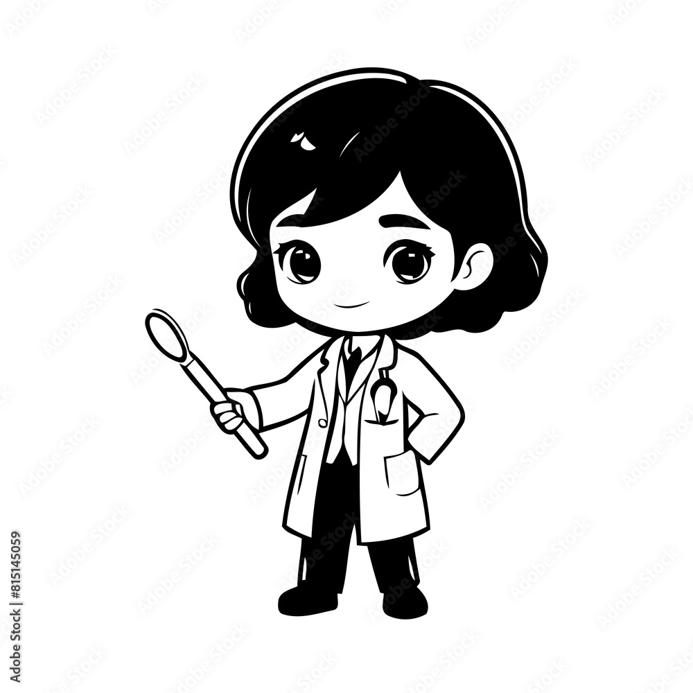 Simple vector illustration of Physician for toddlers colouring page Simple vector illustration of Physician for toddlers colouring page