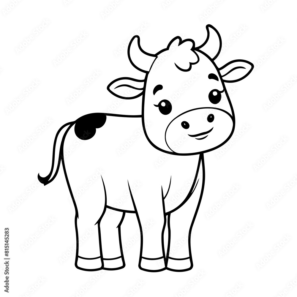 Vector illustration of a cute Cow drawing for toddlers book Vector illustration of a cute Cow drawing for toddlers book