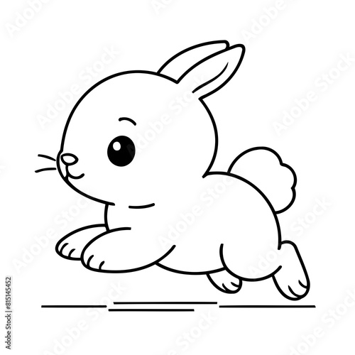 Simple vector illustration of Bunny for kids colouring worksheet