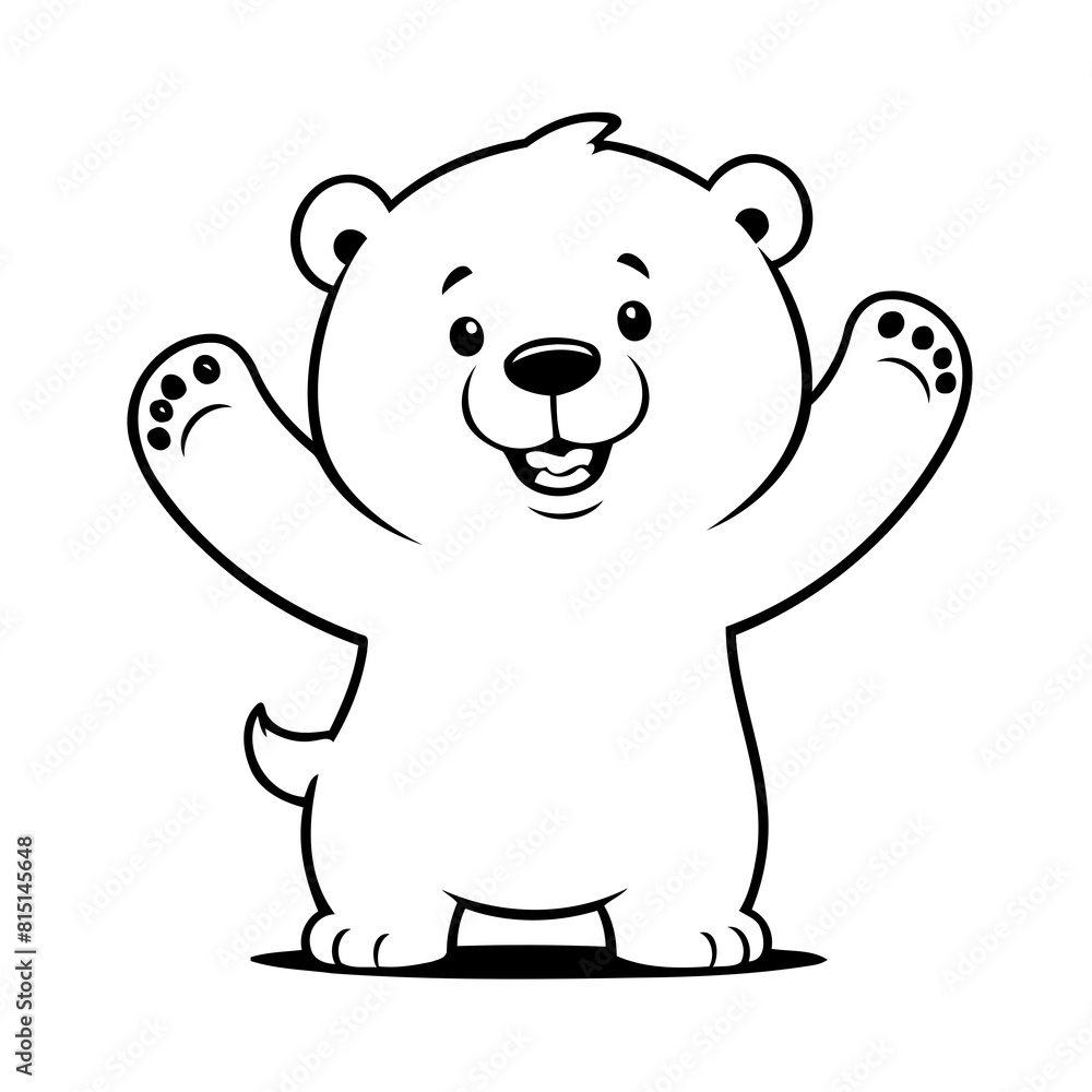 Cute vector illustration Polarbear drawing for toddlers book Cute vector illustration Polarbear drawing for toddlers book