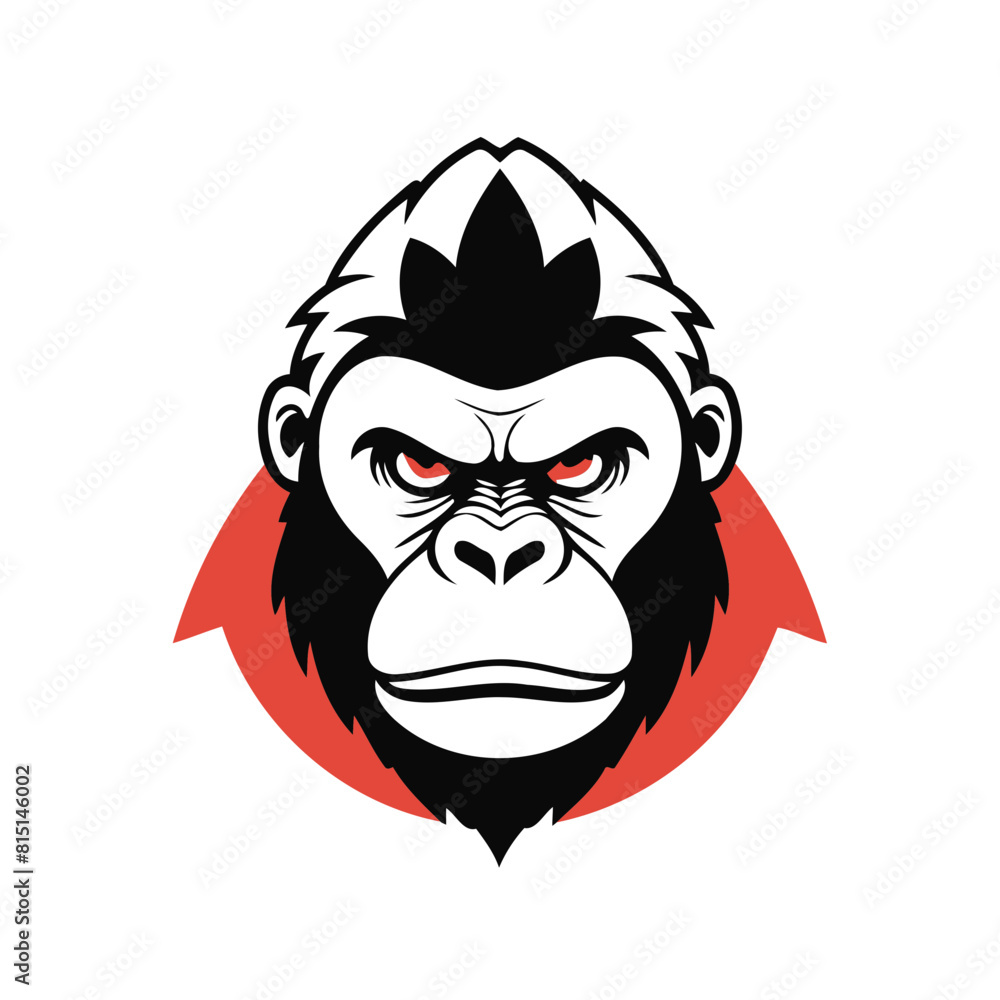 Fototapeta premium Cute vector illustration Gorilla doodle for children worksheet