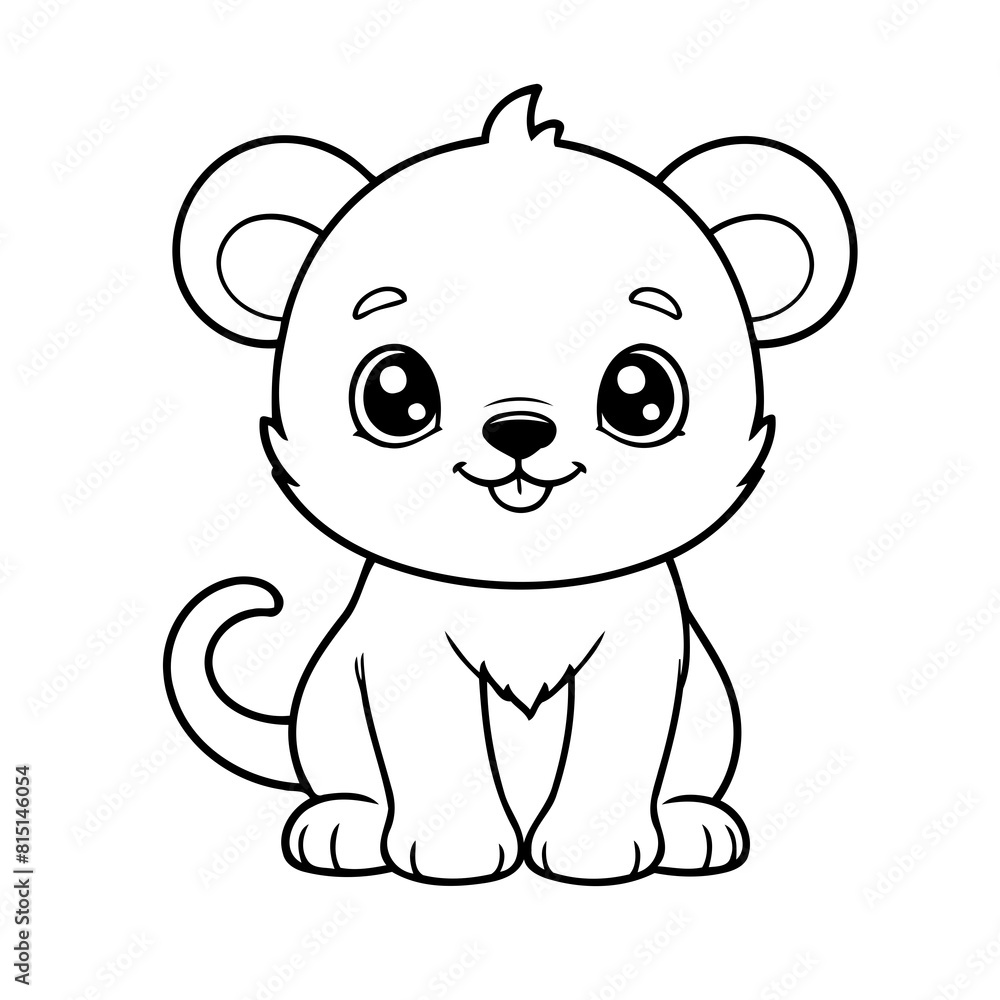 Simple vector illustration of Animal drawing for toddlers colouring page Simple vector illustration of Animal drawing for toddlers colouring page
