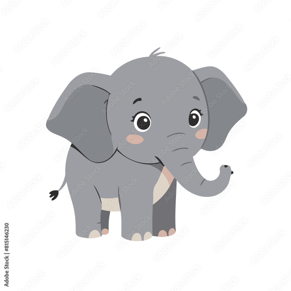 Obraz premium Cute vector illustration Elephant doodle for toddlers worksheet