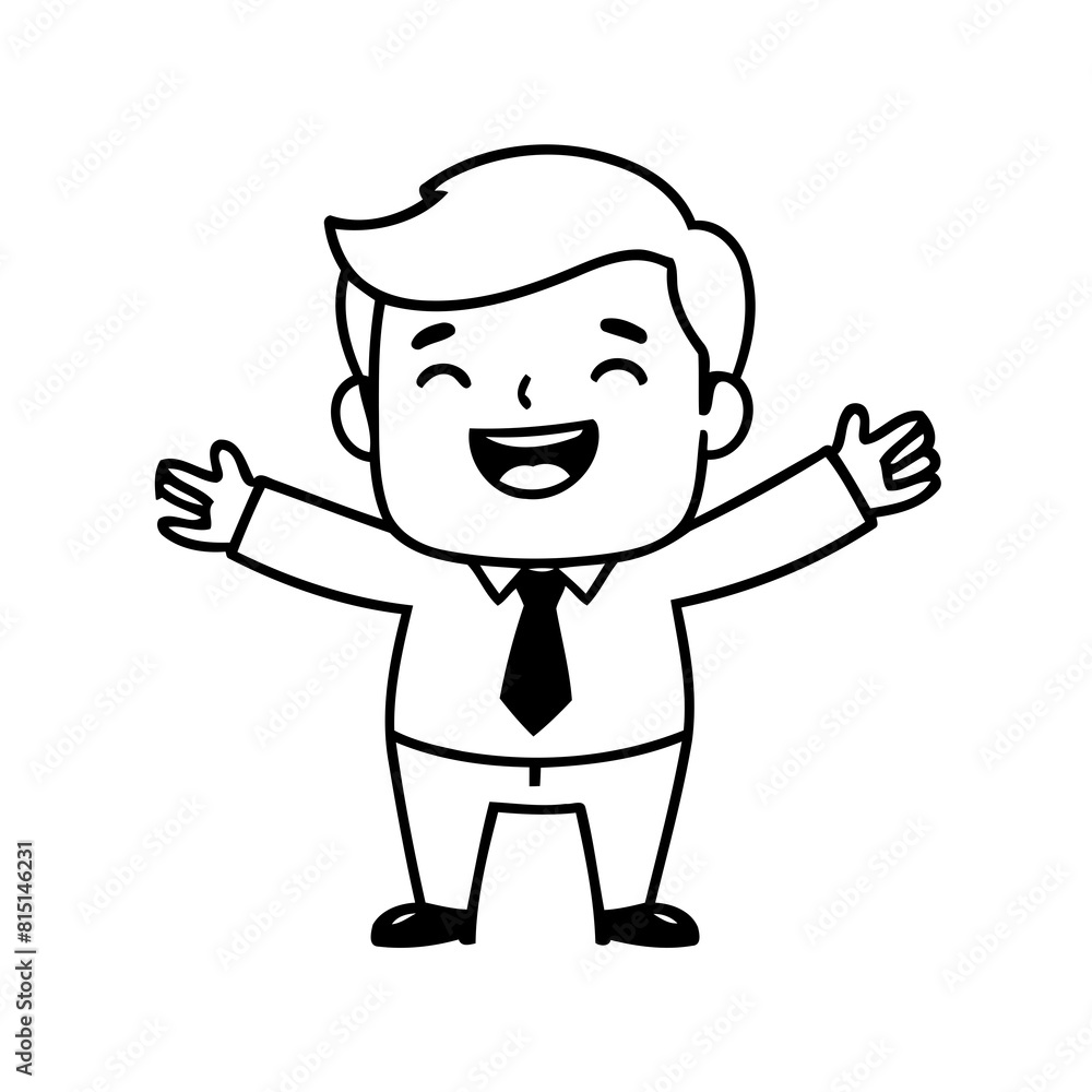 Cute vector illustration Business doodle for toddlers colouring page Cute vector illustration Business doodle for toddlers colouring page