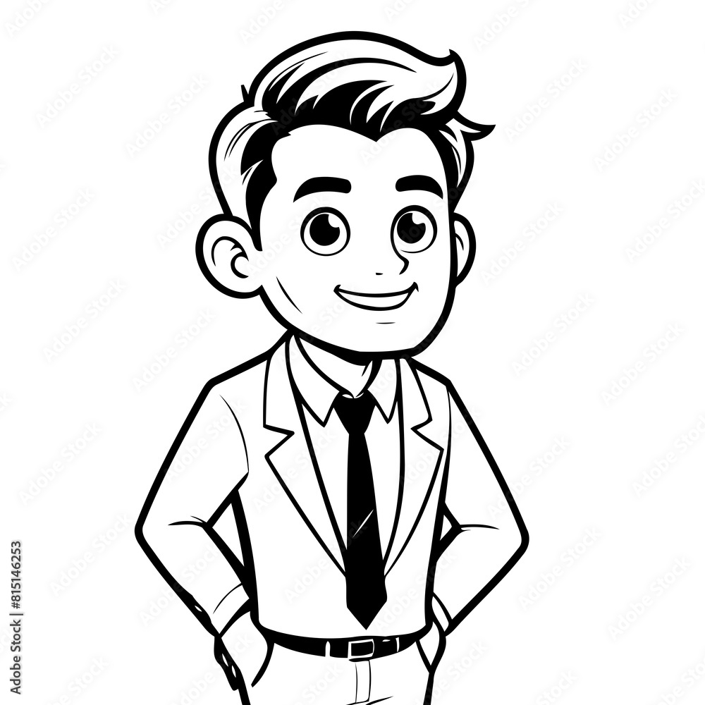 Vector illustration of a cute Man drawing for toddlers book