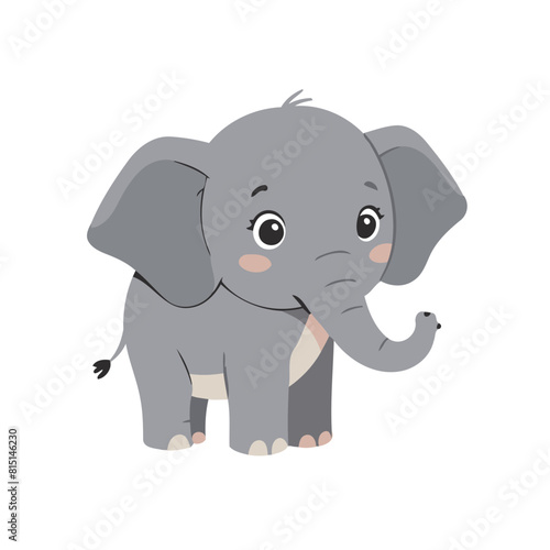 Cute vector illustration Elephant doodle for toddlers worksheet