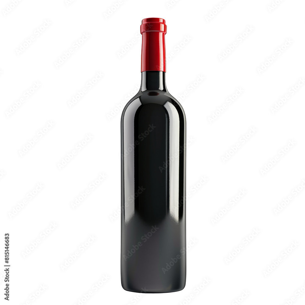 A single red wine bottle placed against a plain white backdrop, a red wine bottle isolated on transparent background A single red wine bottle placed against a plain white backdrop, a red wine bottle isolated on transparent background