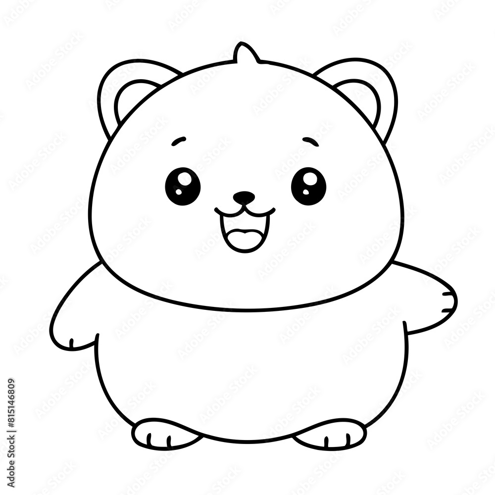 Simple vector illustration of Kawaii for toddlers colouring page Simple vector illustration of Kawaii for toddlers colouring page