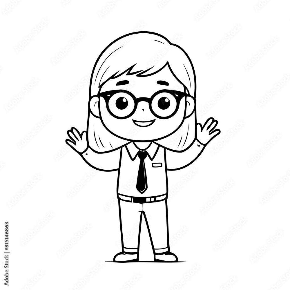 Cute vector illustration Business drawing for colouring page Cute vector illustration Business drawing for colouring page