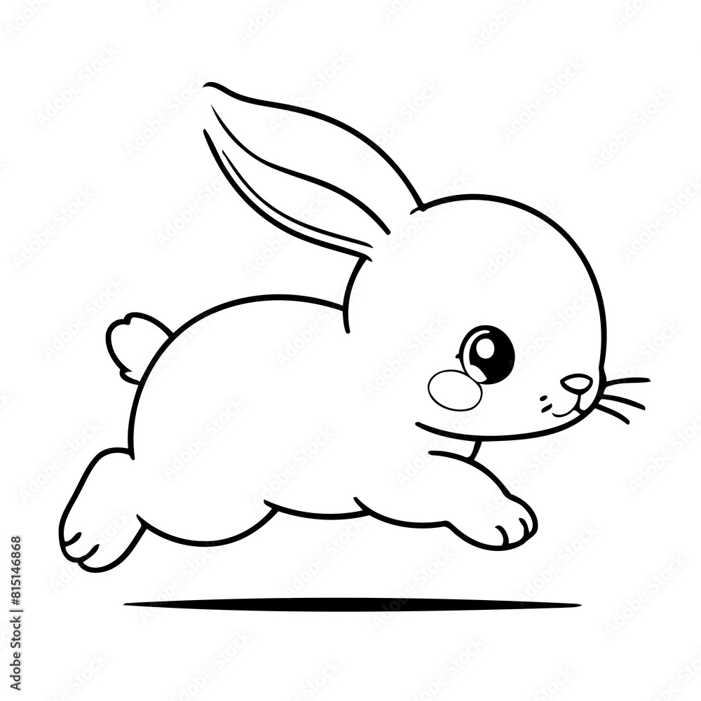 Simple vector illustration of Bunny drawing for kids page Simple vector illustration of Bunny drawing for kids page