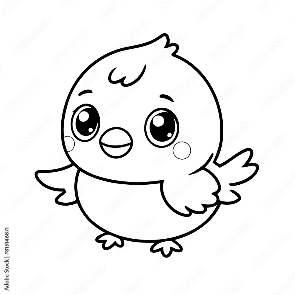 Cute vector illustration Kawaii doodle black and white for kids page Cute vector illustration Kawaii doodle black and white for kids page