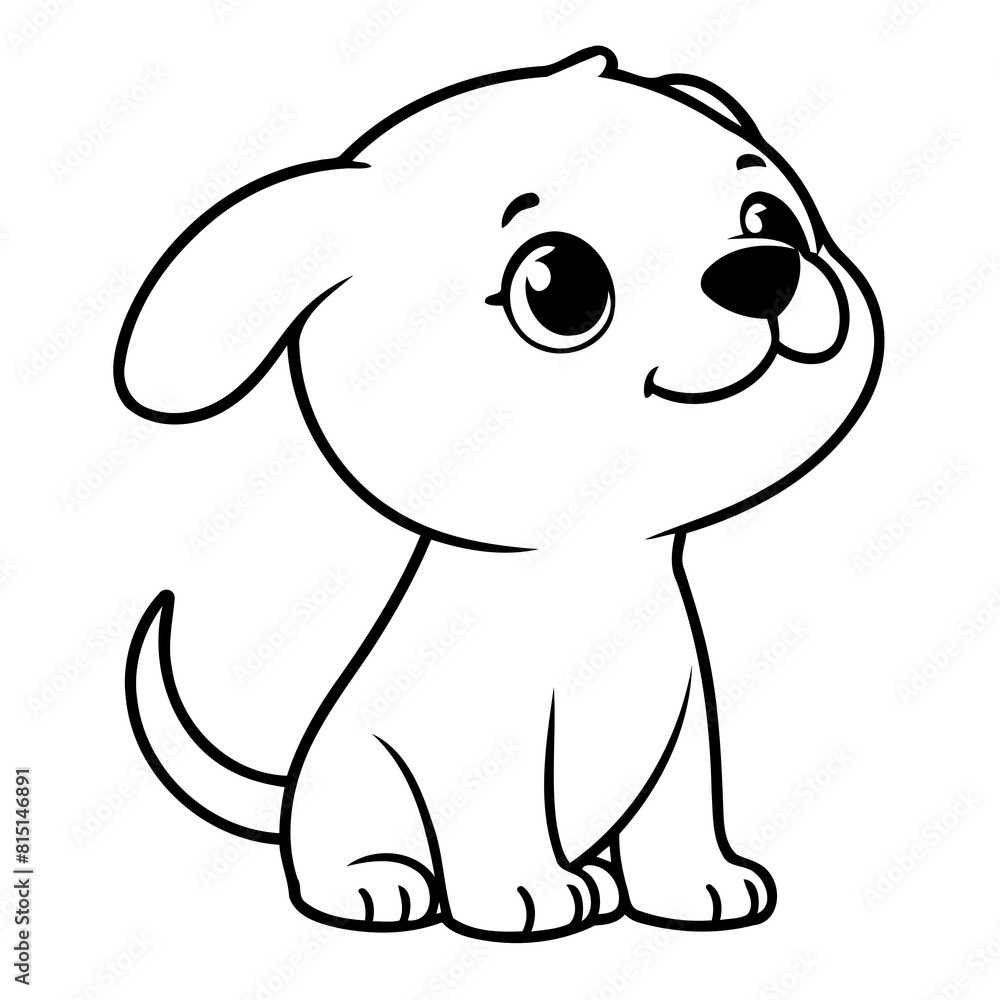 Cute vector illustration Dog drawing for toddlers book Cute vector illustration Dog drawing for toddlers book