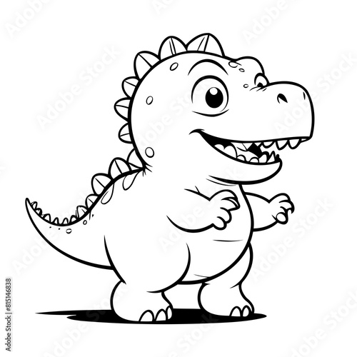 Cute vector illustration Dino for kids coloring activity page