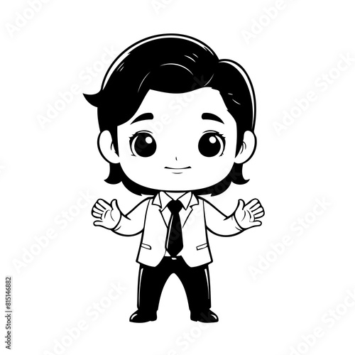 Simple vector illustration of Businessperson hand drawn for toddlers