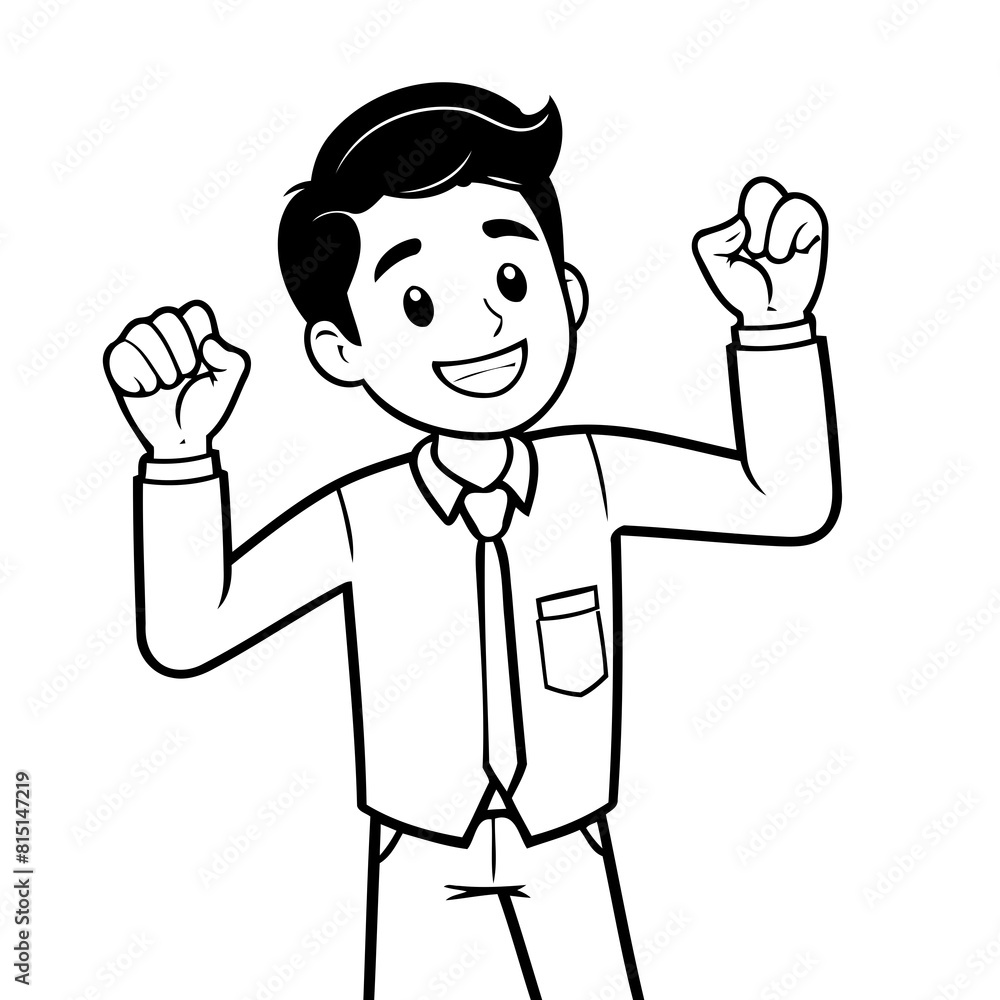 Simple vector illustration of Business drawing for toddlers coloring activity Simple vector illustration of Business drawing for toddlers coloring activity