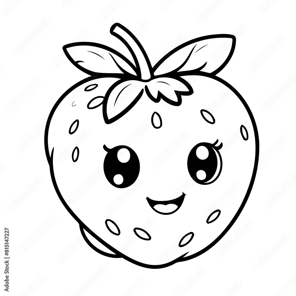 Cute vector illustration Strawberry doodle for children worksheet Cute vector illustration Strawberry doodle for children worksheet