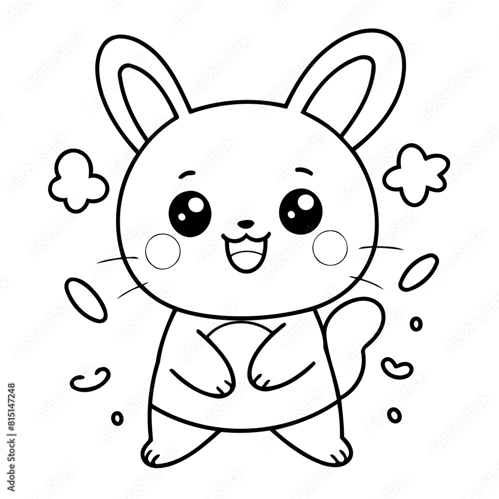 Cute vector illustration Kawaii doodle for kids colouring page