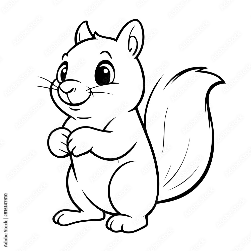 Vector illustration of a cute Squirrel doodle for toddlers coloring activity Vector illustration of a cute Squirrel doodle for toddlers coloring activity