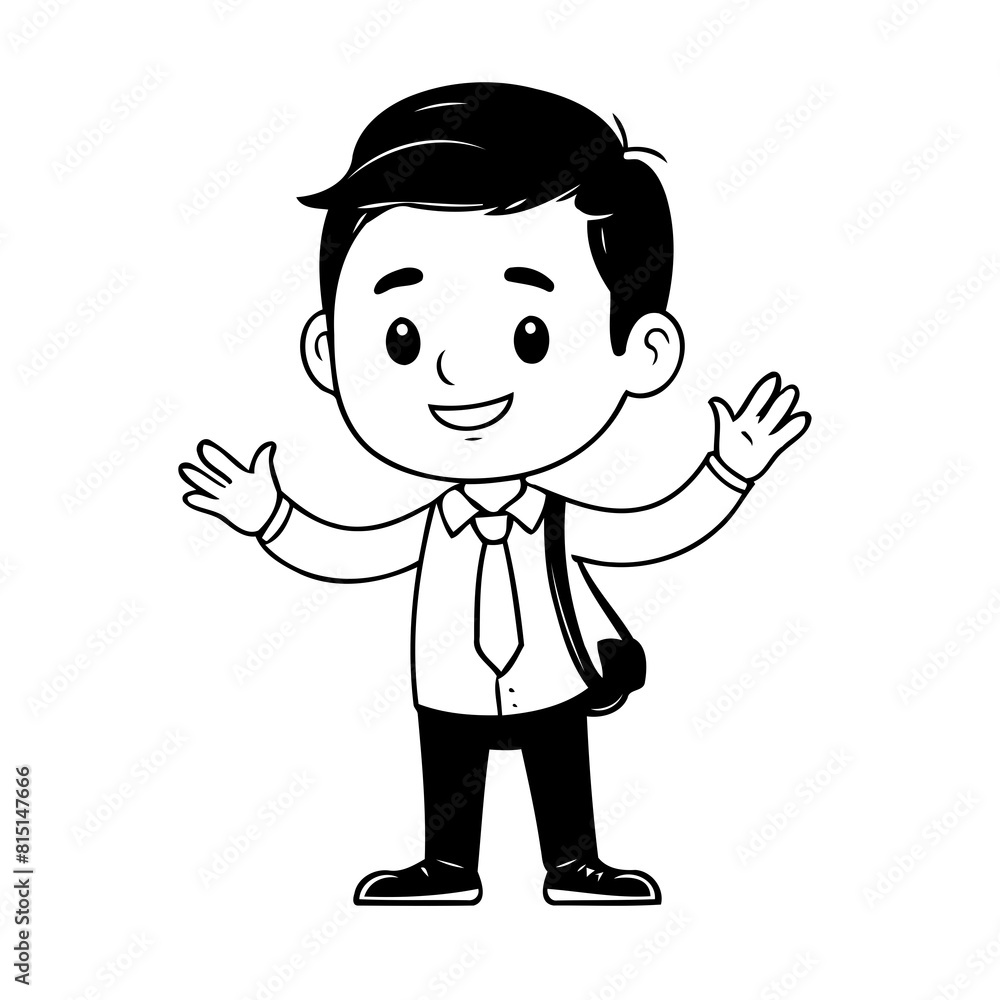 Vector illustration of a cute Business drawing for toddlers colouring page Vector illustration of a cute Business drawing for toddlers colouring page