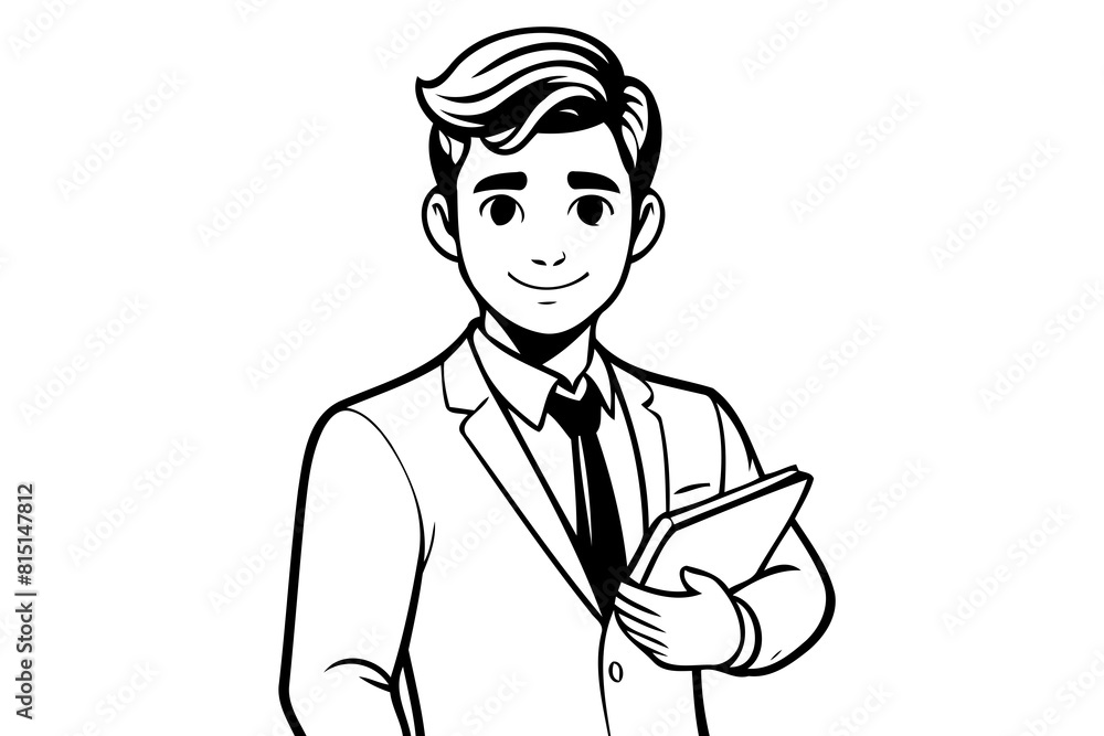 Vector illustration of a cute Man doodle for children worksheet Vector illustration of a cute Man doodle for children worksheet