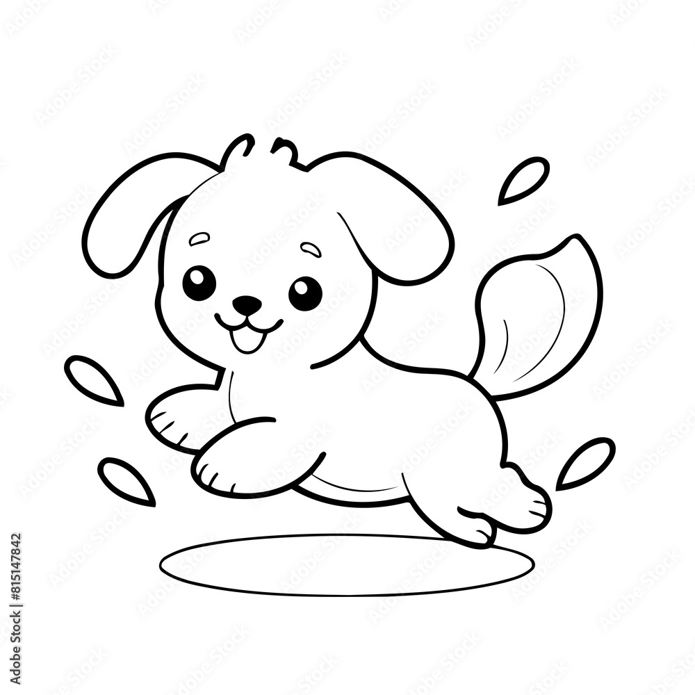 Fototapeta premium Vector illustration of a cute Maltese drawing for colouring page