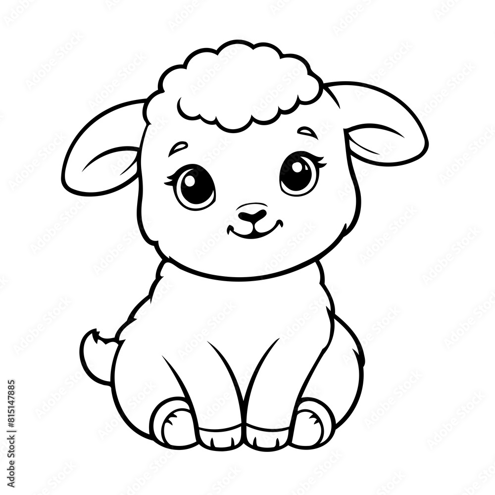 Cute vector illustration Sheep doodle for toddlers colouring page Cute vector illustration Sheep doodle for toddlers colouring page