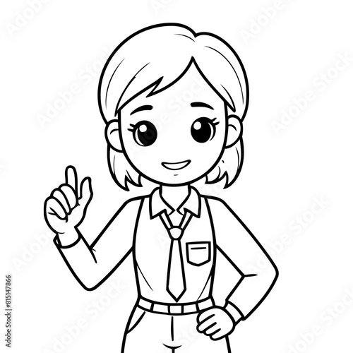 Simple vector illustration of Business drawing for toddlers colouring page
