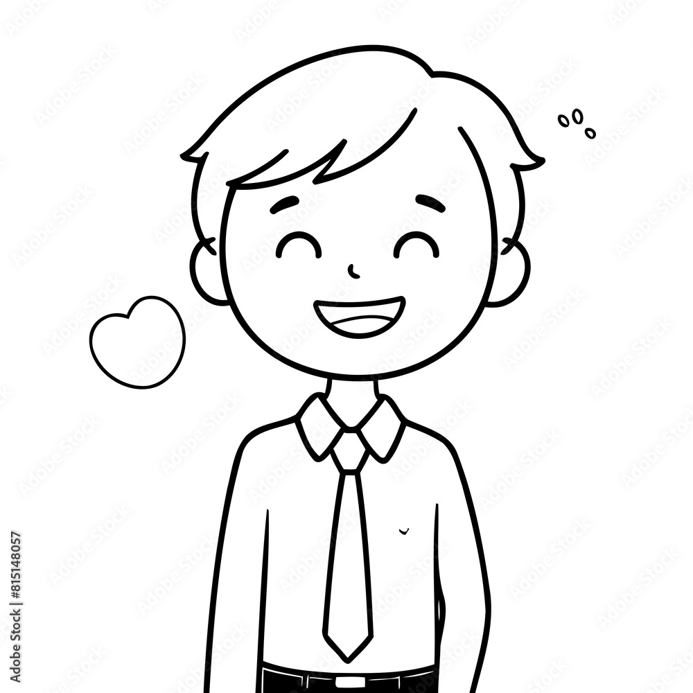 Simple vector illustration of Business drawing for toddlers colouring page Simple vector illustration of Business drawing for toddlers colouring page