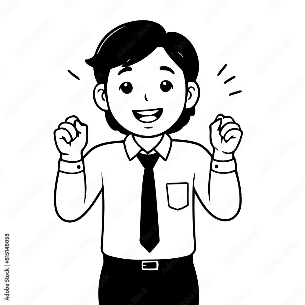 Vector illustration of a cute Business drawing for children page Vector illustration of a cute Business drawing for children page