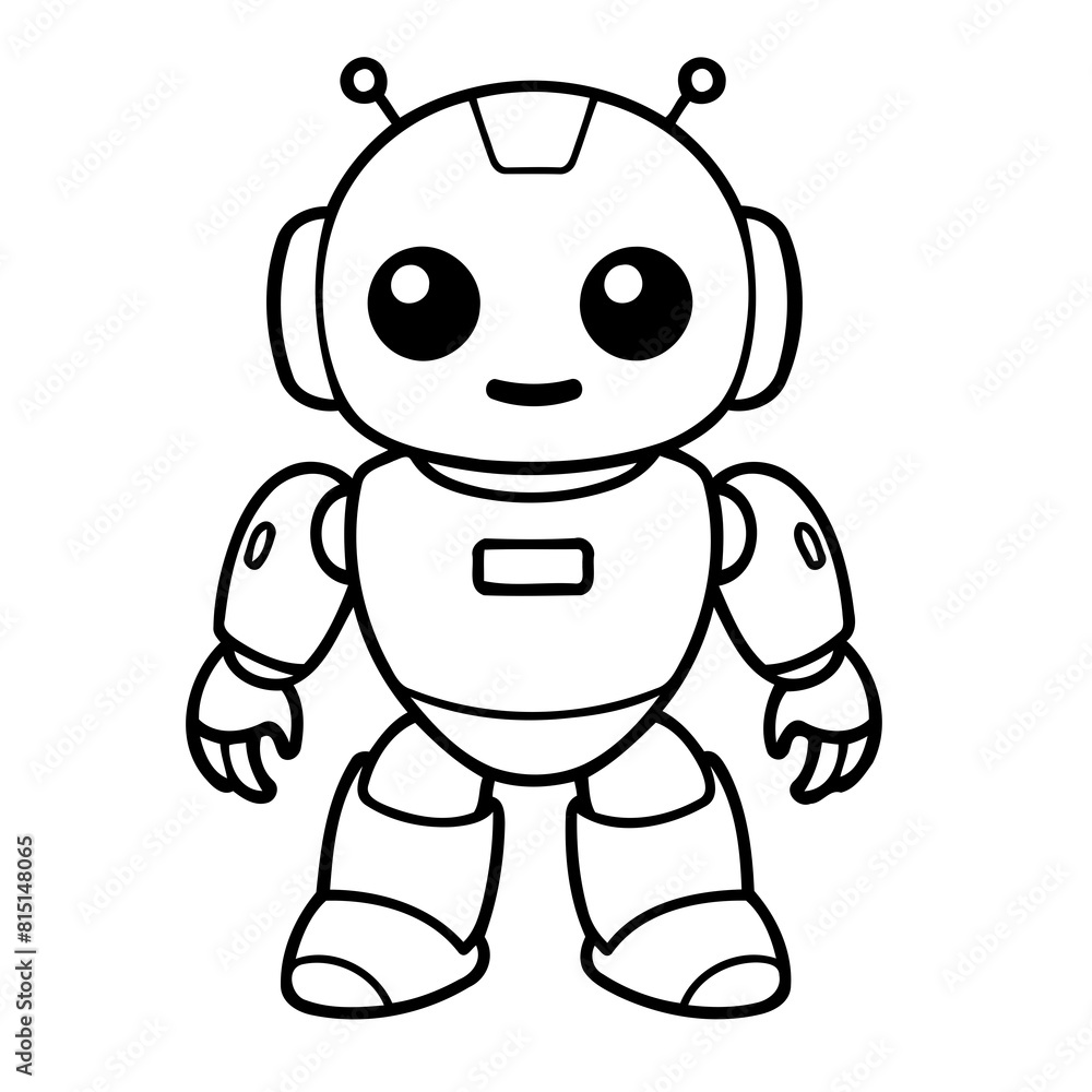 Cute vector illustration Robot doodle for toddlers worksheet Cute vector illustration Robot doodle for toddlers worksheet
