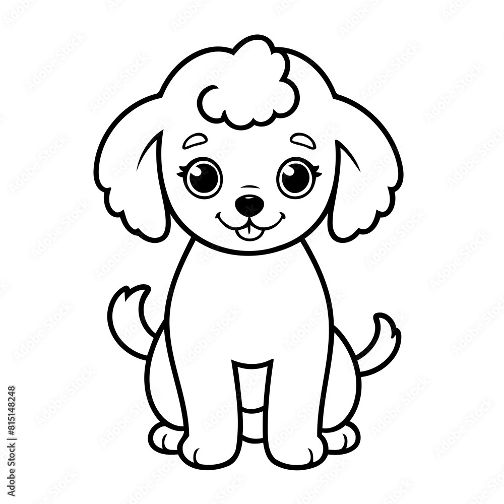 Cute vector illustration Poodle for toddlers colouring page Cute vector illustration Poodle for toddlers colouring page