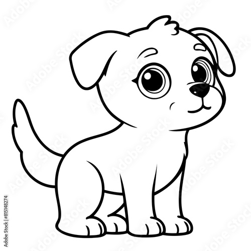 Vector illustration of a cute Dog doodle for children worksheet