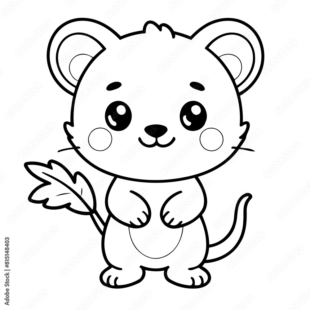 Vector illustration of a cute Palmerian drawing for toddlers colouring page Vector illustration of a cute Palmerian drawing for toddlers colouring page