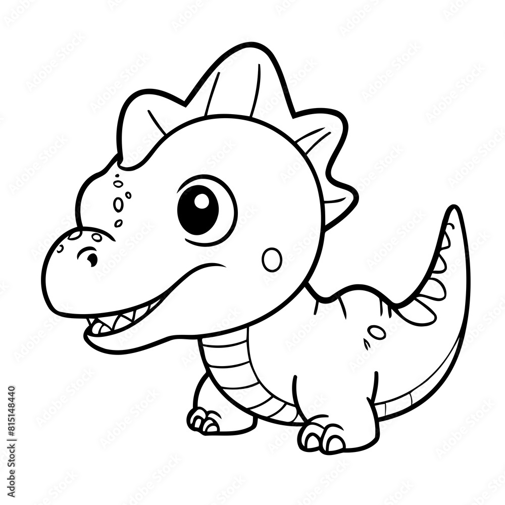 Simple vector illustration of Dino outline for colouring page Simple vector illustration of Dino outline for colouring page