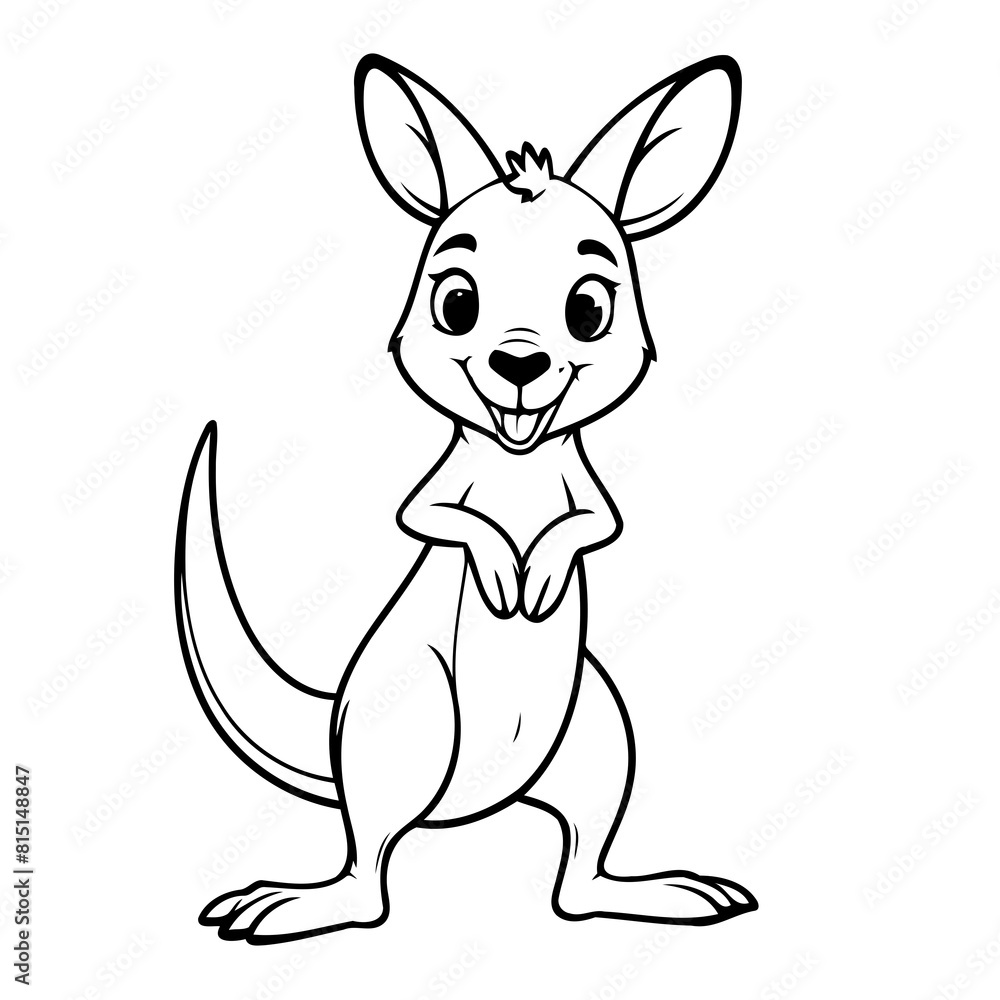 Cute vector illustration Kangaroo for children colouring activity Cute vector illustration Kangaroo for children colouring activity