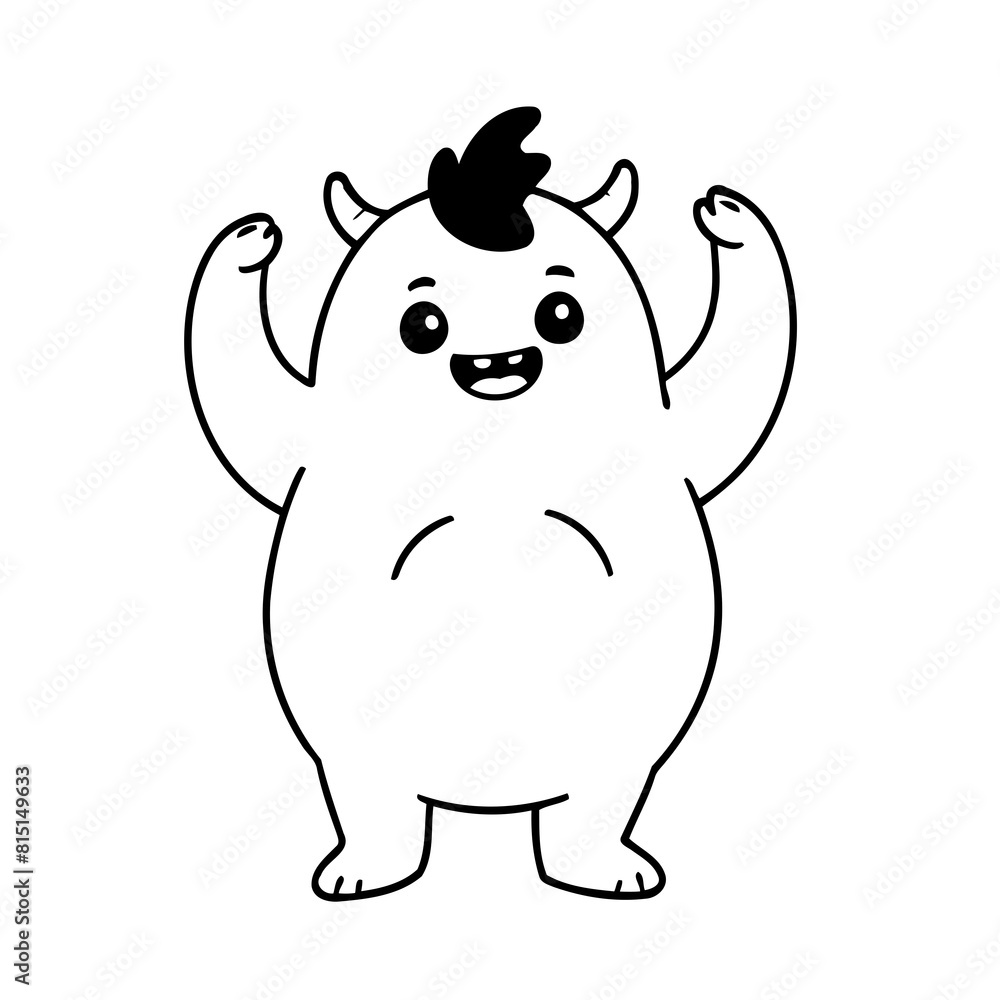 Cute vector illustration Monster hand drawn for toddlers