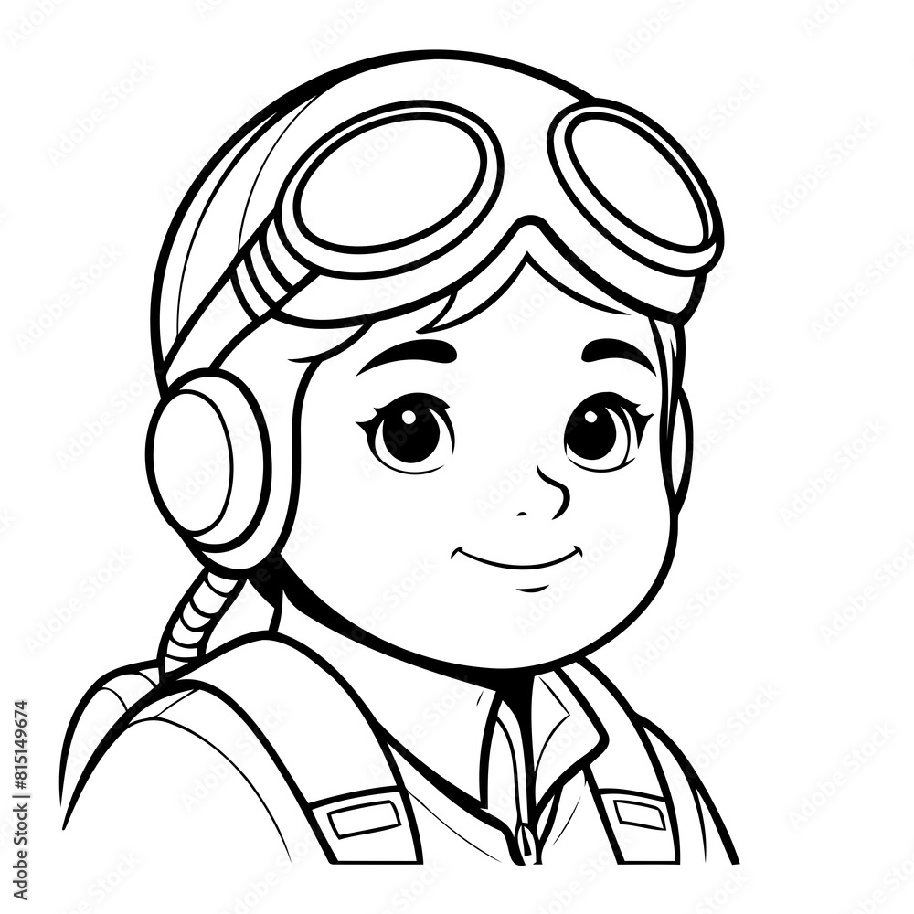 Simple vector illustration of Pilot hand drawn for toddlers Simple vector illustration of Pilot hand drawn for toddlers