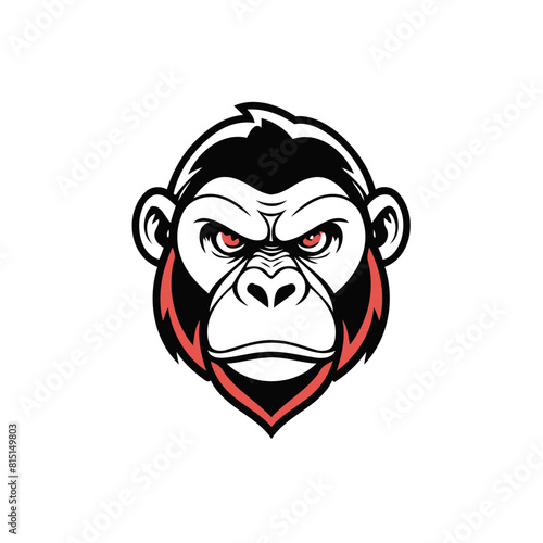 Simple vector illustration of Gorilla for kids coloring page