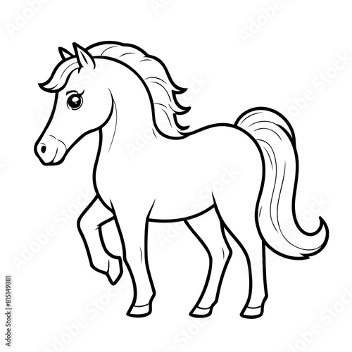 Wallpaper Mural Simple vector illustration of Horse drawing colouring activity Torontodigital.ca