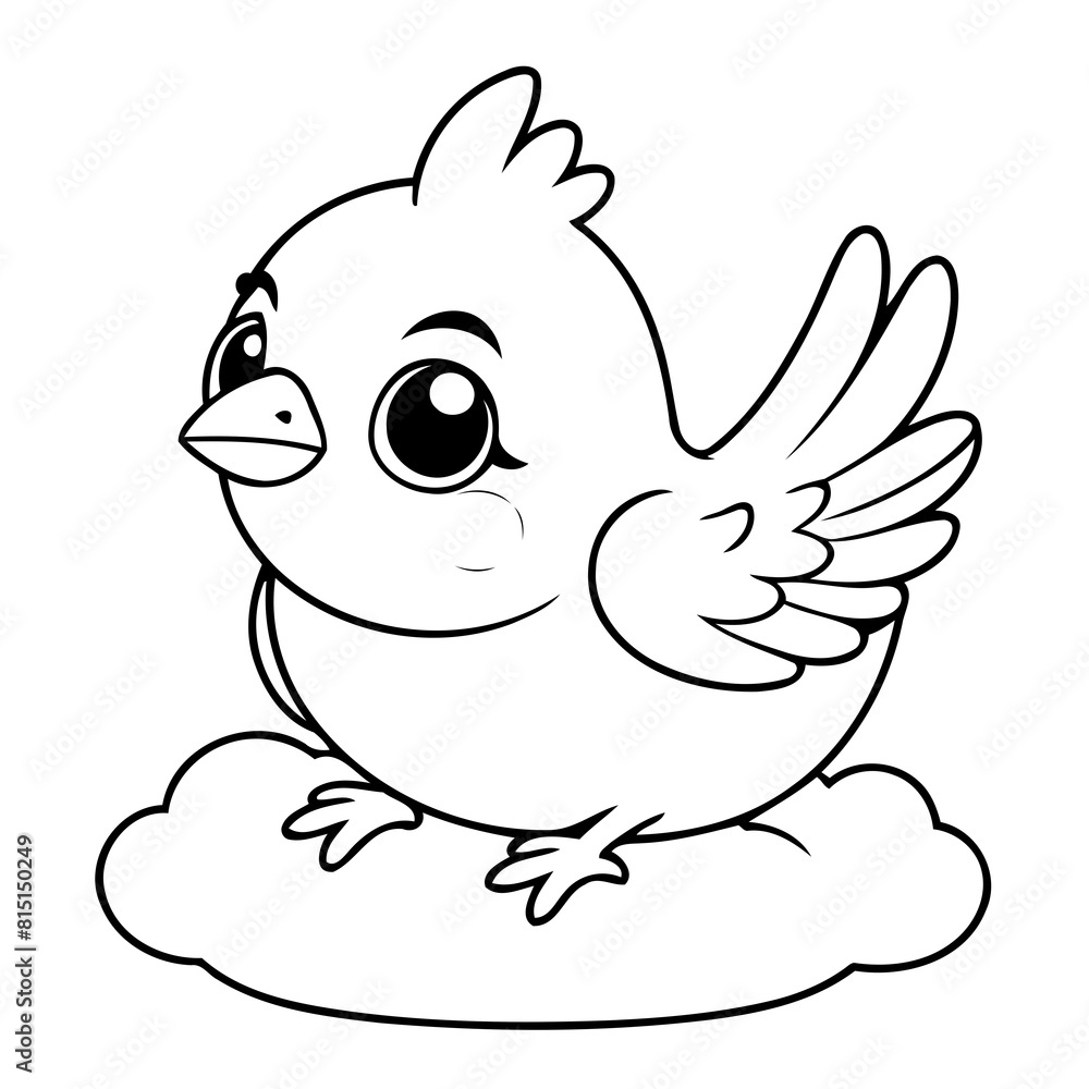 Vector illustration of a cute Sparrow doodle for kids colouring page Vector illustration of a cute Sparrow doodle for kids colouring page
