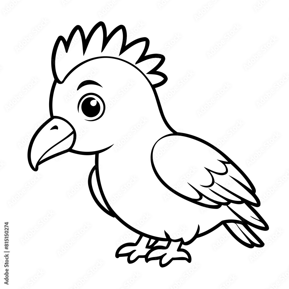 Vector illustration of a cute Condor doodle for children worksheet Vector illustration of a cute Condor doodle for children worksheet