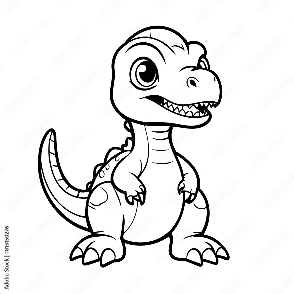 Vector illustration of a cute Velociraptor doodle for children worksheet Vector illustration of a cute Velociraptor doodle for children worksheet