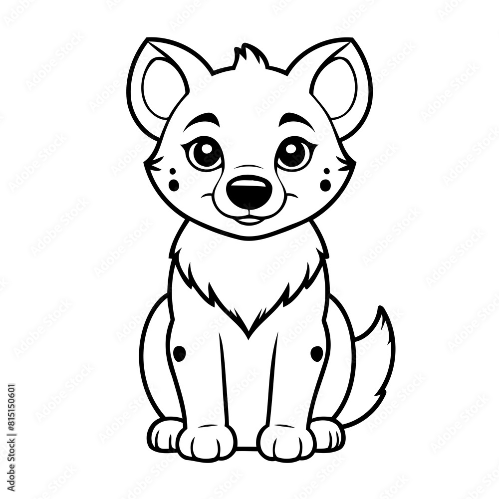 Vector illustration of a cute Hyena drawing for colouring page Vector illustration of a cute Hyena drawing for colouring page